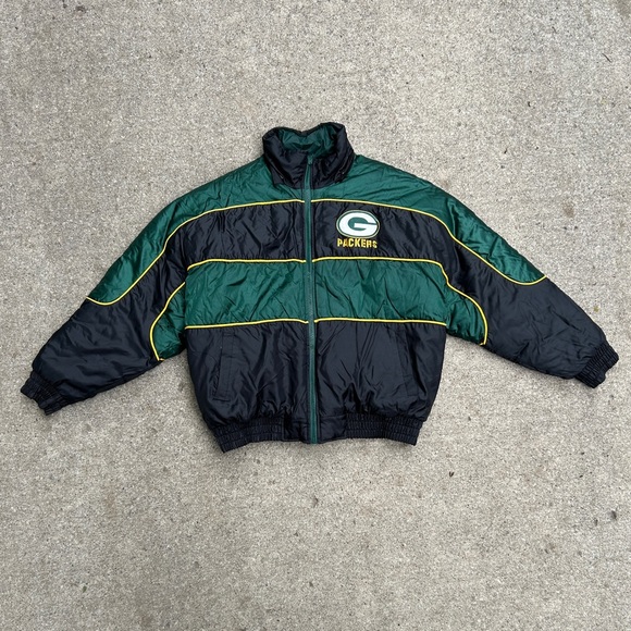 Vintage Green Packer Packers Reversible & Removable Hood Jacket - Picture 3 of 7